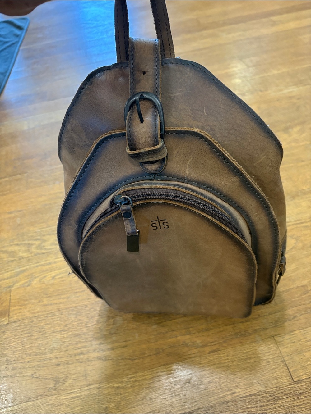 Western style Brown Leather Back pack